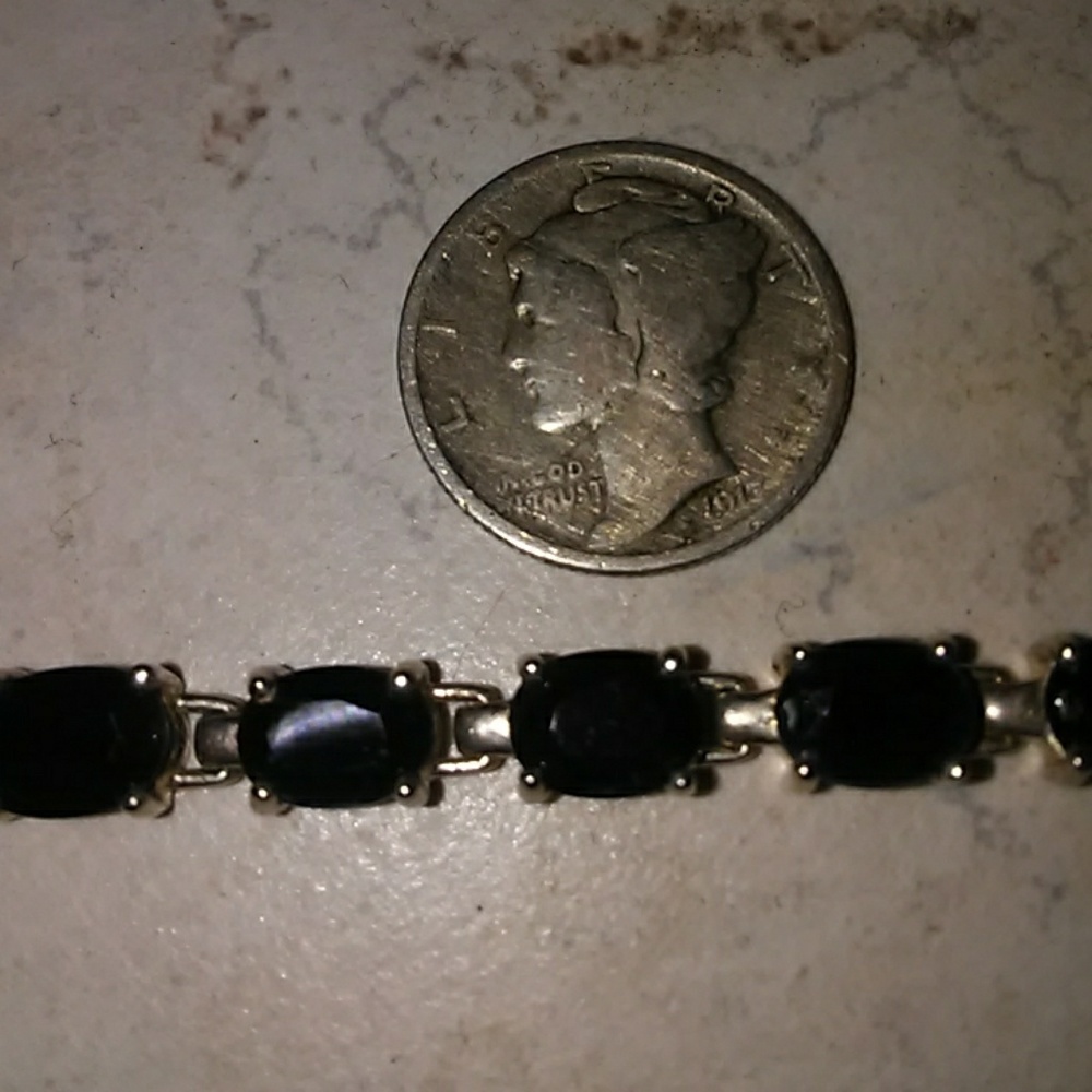 Deep blue sapphire bracelet. - Picture 5 of 7
